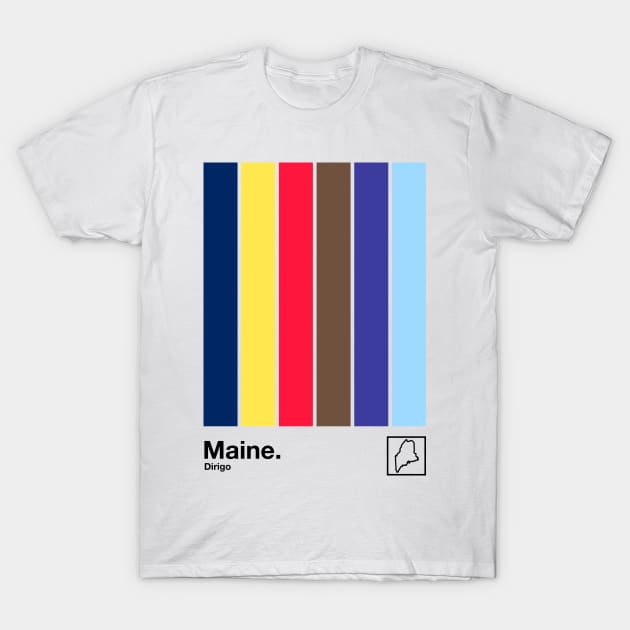 Maine // Original Minimalist Artwork Poster Design T-Shirt by DankFutura